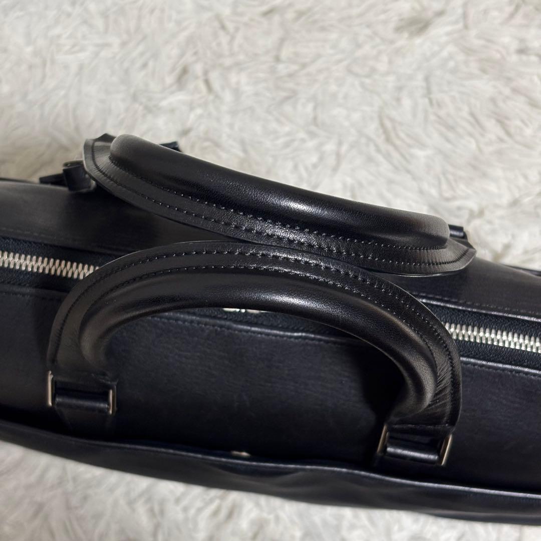 ポーター ロウ ブリーフバッグ ビジネス PC収納　ブラック×ネイビー L