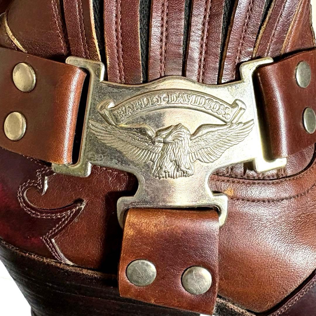 HARLEY-DAVIDSON■ウエスタンブーツ✨リング サイドゴア スチール