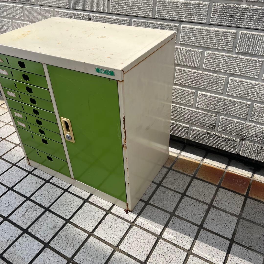 【アンティーク】昭和レトロ ヨドコウ スチールキャビネット レターケース 古道具