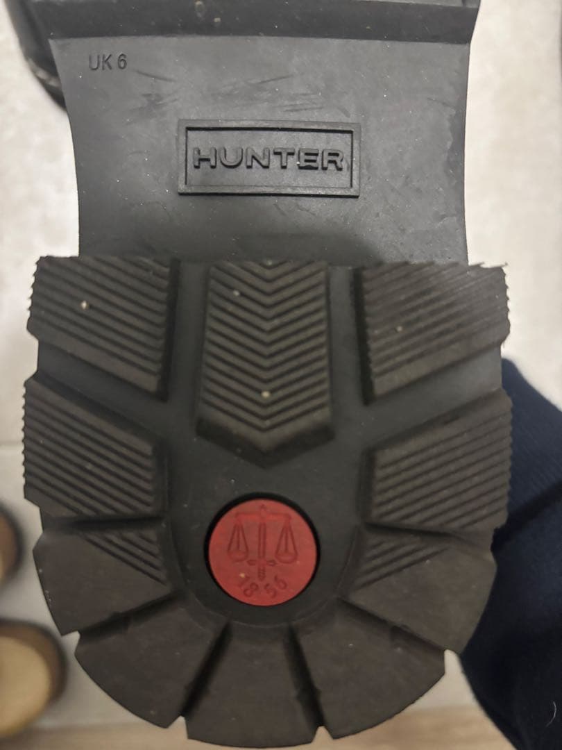 HUNTER ブラック ショートブーツ