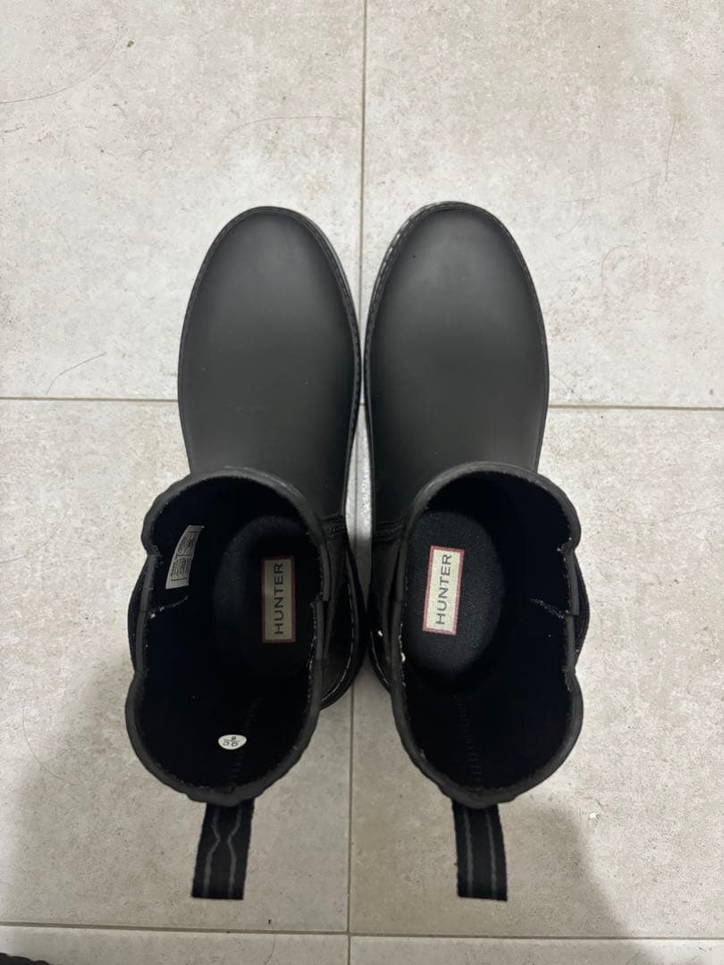 HUNTER ブラック ショートブーツ