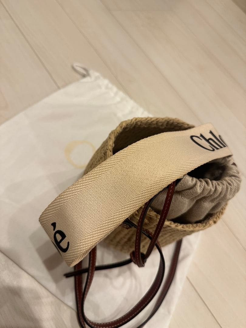 【 正規品 】 chloe クロエ WOODYスモールバスケット カゴバッグ
