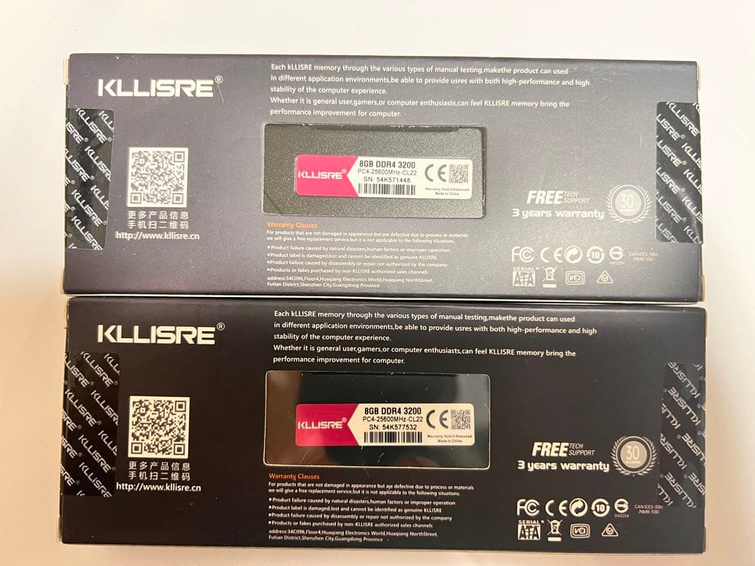 KLLISRE 8GB DDR4 3200MHz メモリー 2個セット