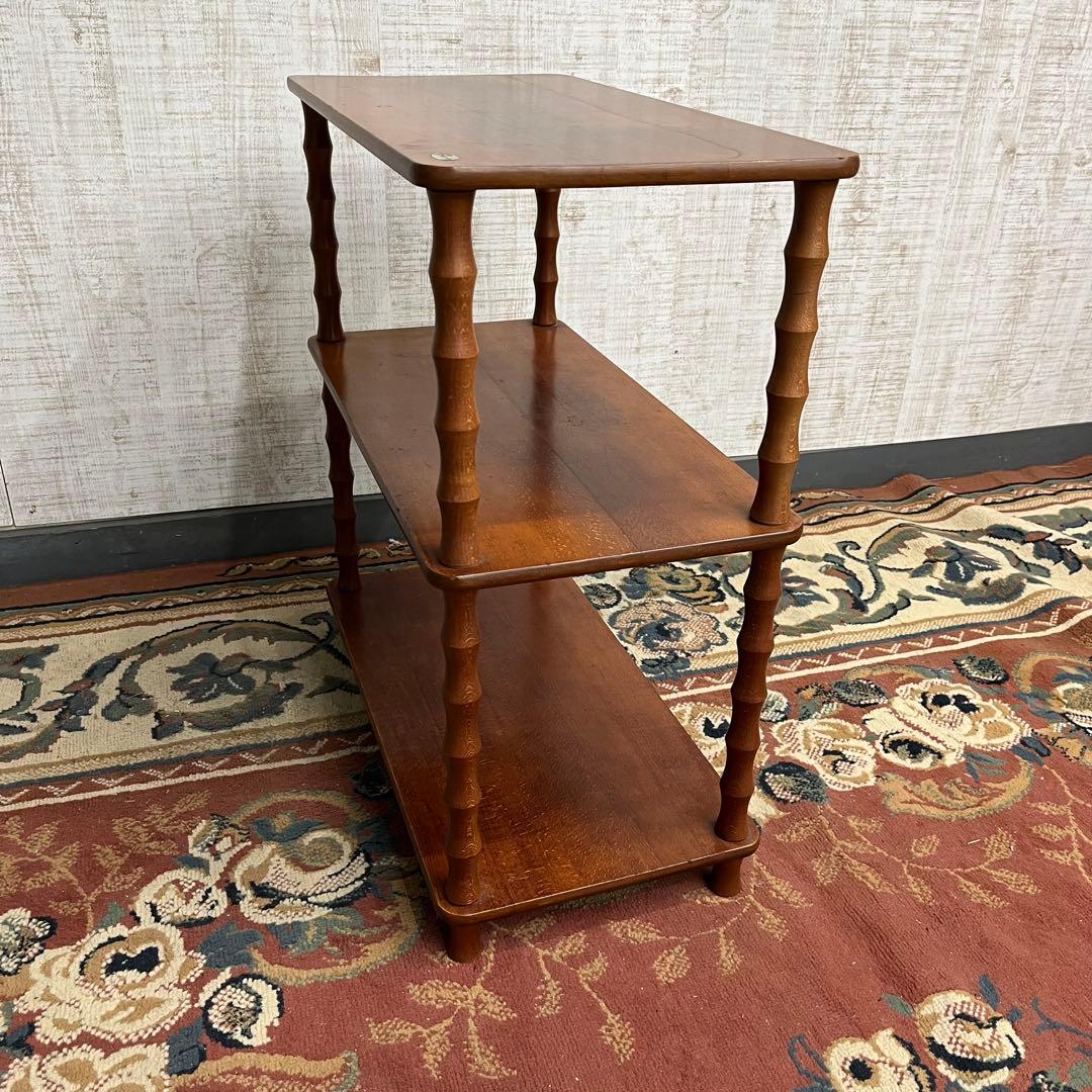 【アンティーク】YANACO ヤナコ 木製 3段 コンソールテーブル 飾り棚