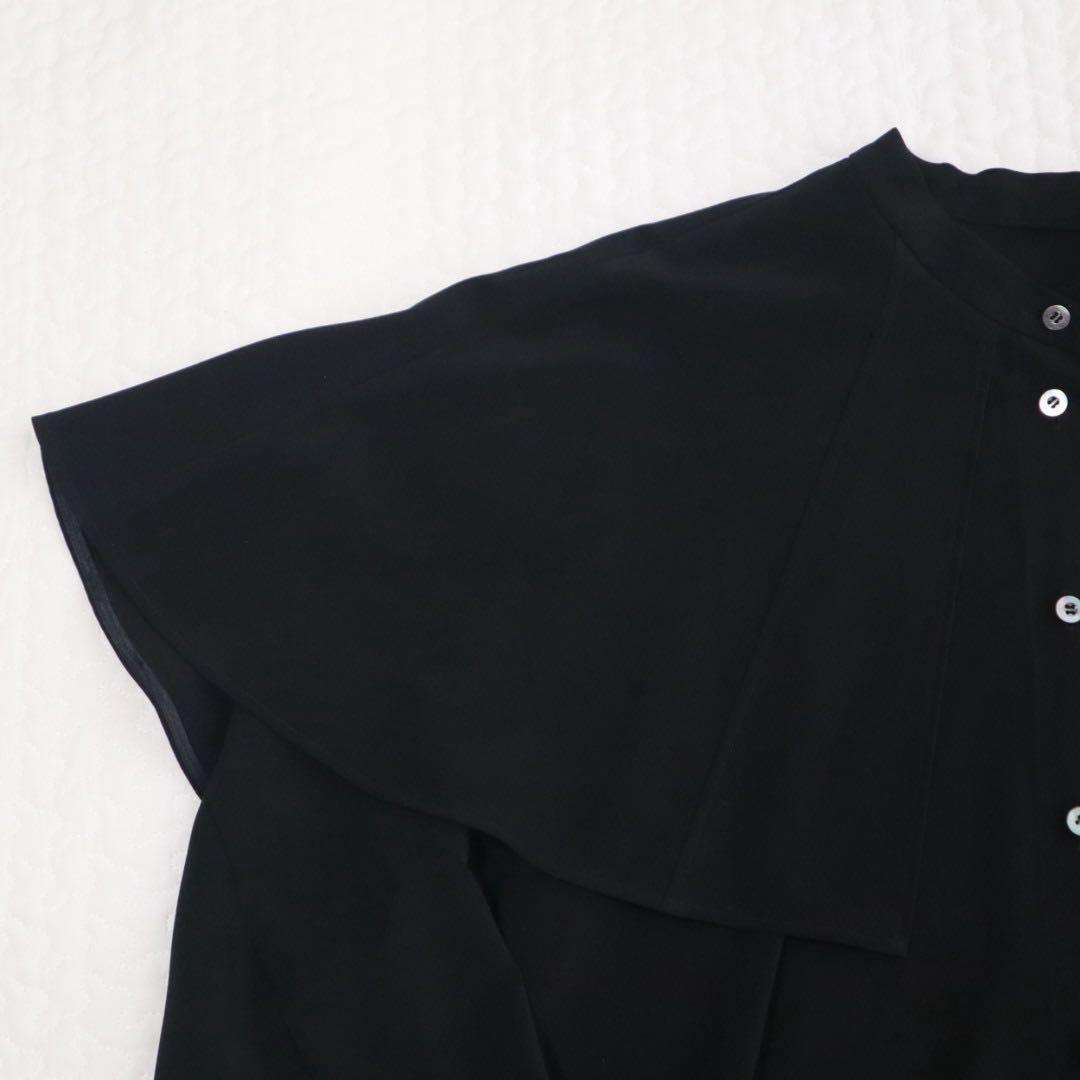 1回着用　ADORE ストレッチポプリン　ブラウス　ブラック アドーア 38