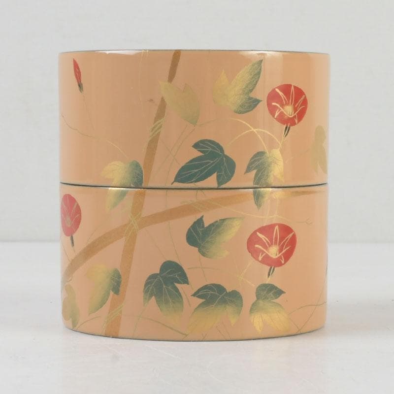 茶道具　塗師　翠甫作　朝顔蒔絵　茶器　共箱　V　9901