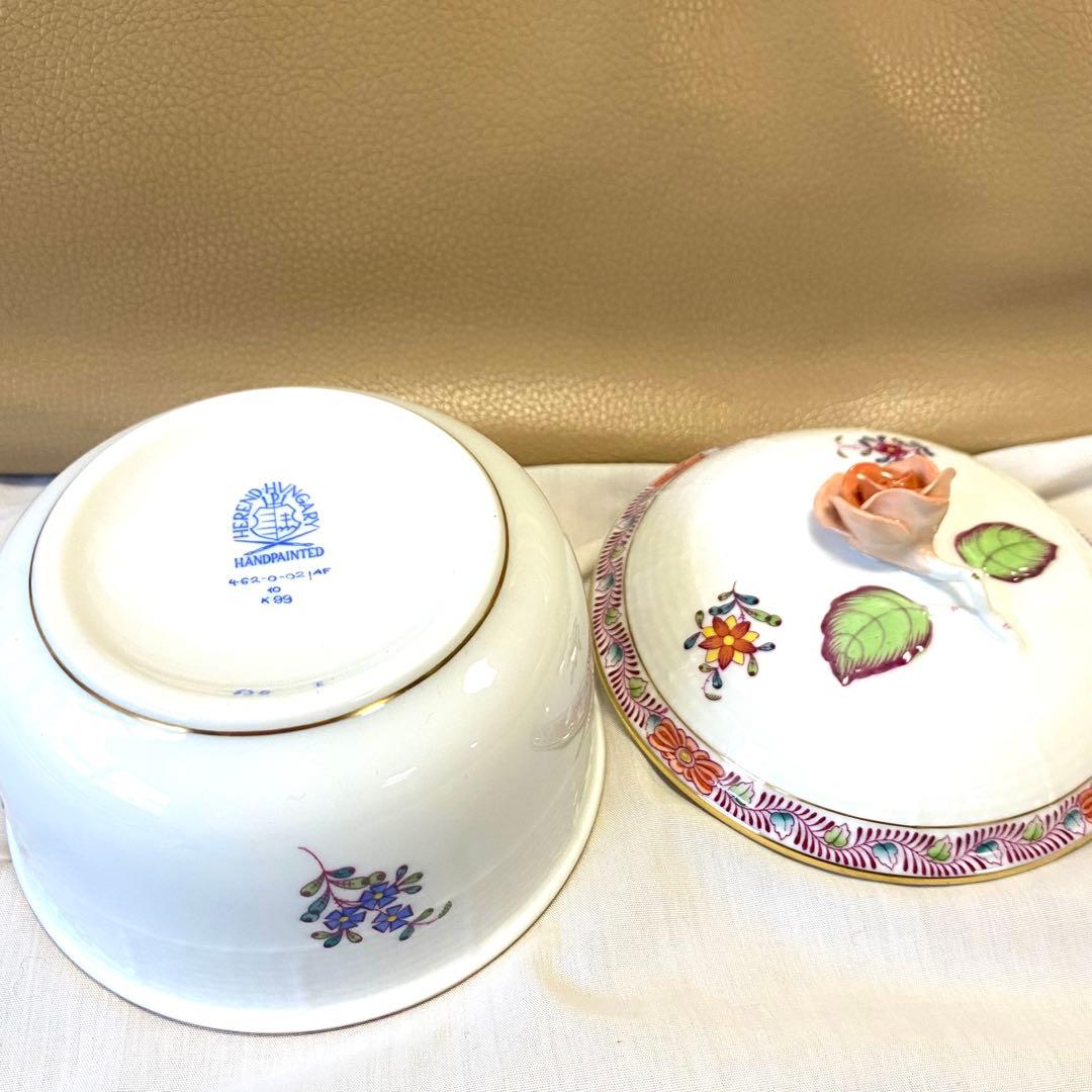 1.美品☆ヘレンド☆薔薇☆大きめボンボニエール