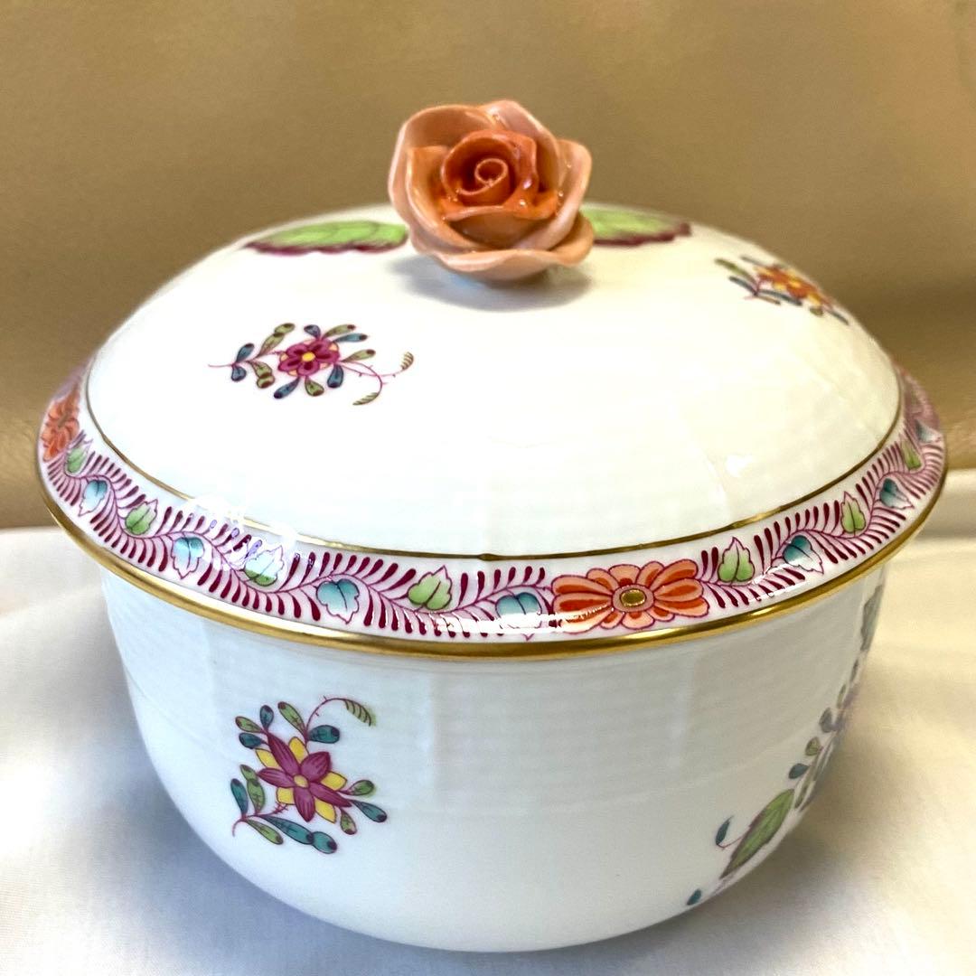 1.美品☆ヘレンド☆薔薇☆大きめボンボニエール