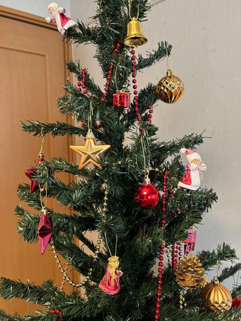 180cmクリスマスツリー +赤金オーナメントまとめ売り