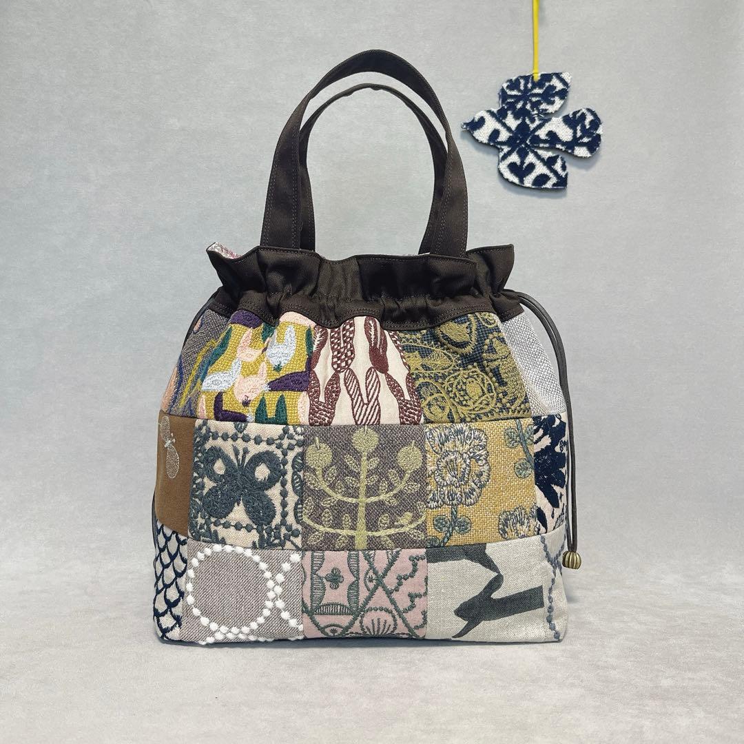 ハンドメイド　ミナペルホネン　巾着トート⑅︎◡̈︎* 15ピースパッチ