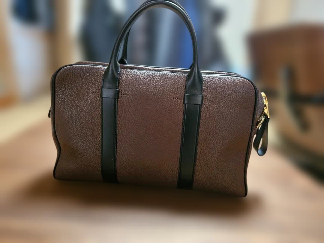 トム・フォードブラウンレザー ビジネスバッグ