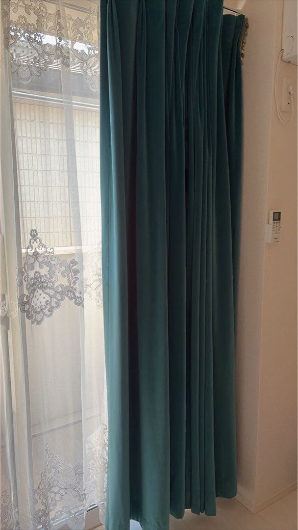 ティール ベルベットカーテン 標準サイズ
