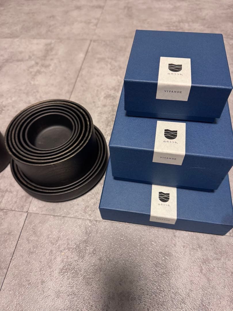 vivahde 山のうつわ　ブラック　フルセット +山のうつわ　カップ