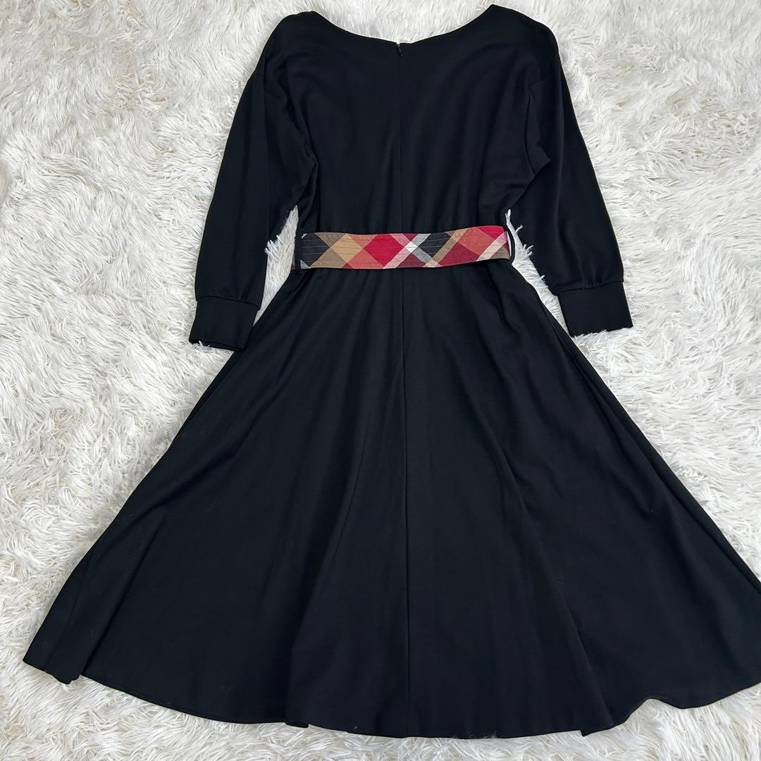 【極美品】ブルーレーベル クレストブリッジ ベルト付き フレアワンピース