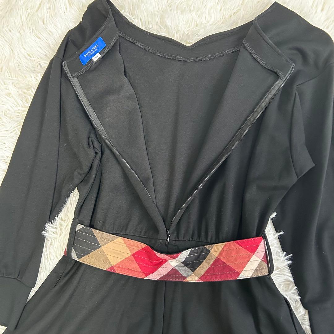 【極美品】ブルーレーベル クレストブリッジ ベルト付き フレアワンピース