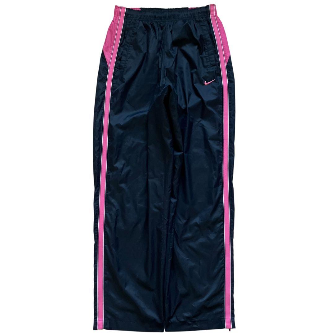 美品00s OLD NIKE レアカラーピンク ナイロンセットアップ上下 Y2K