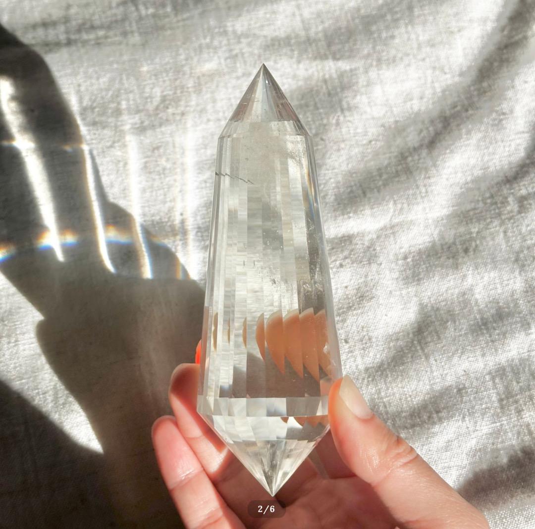 【クリアクォーツ 水晶】ヴォーゲルワンド クリスタル スタンド付　ブラジル産
