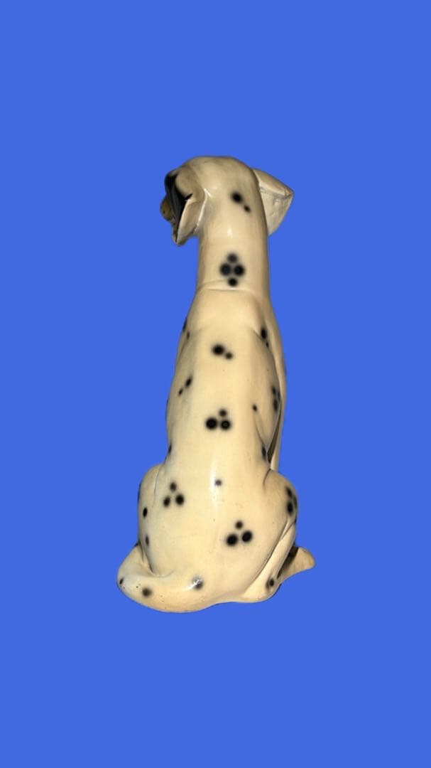 大型陶器犬置物 ダルメシアン風 高さ41cm 経年美 送料込み