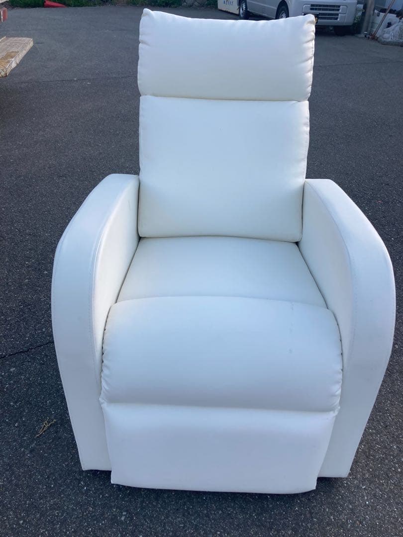 ☆ちょこページ☆ホワイト リクライニング 1人掛けソファ
