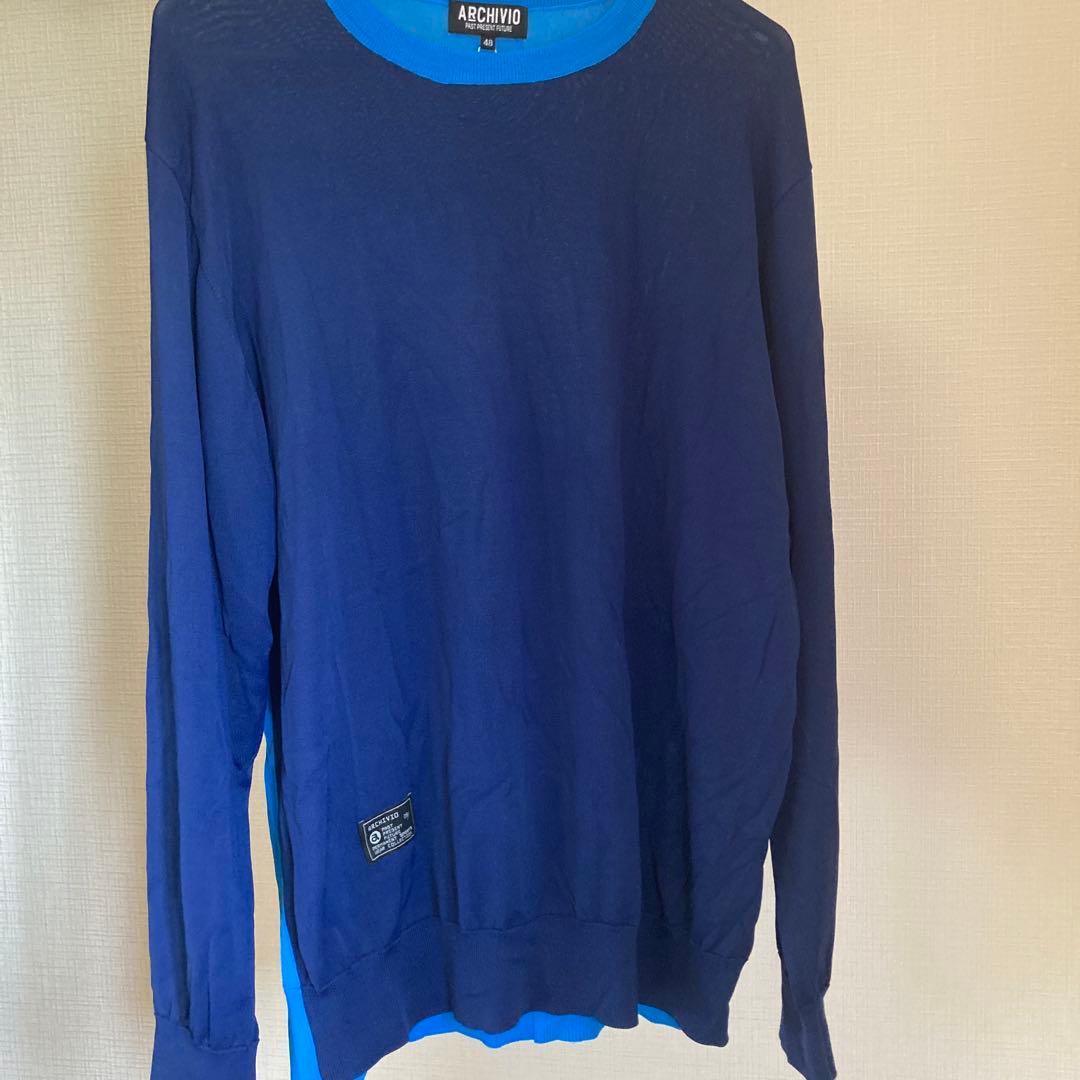 ARCHIVIO ネイビー/ブルー 長袖セーター