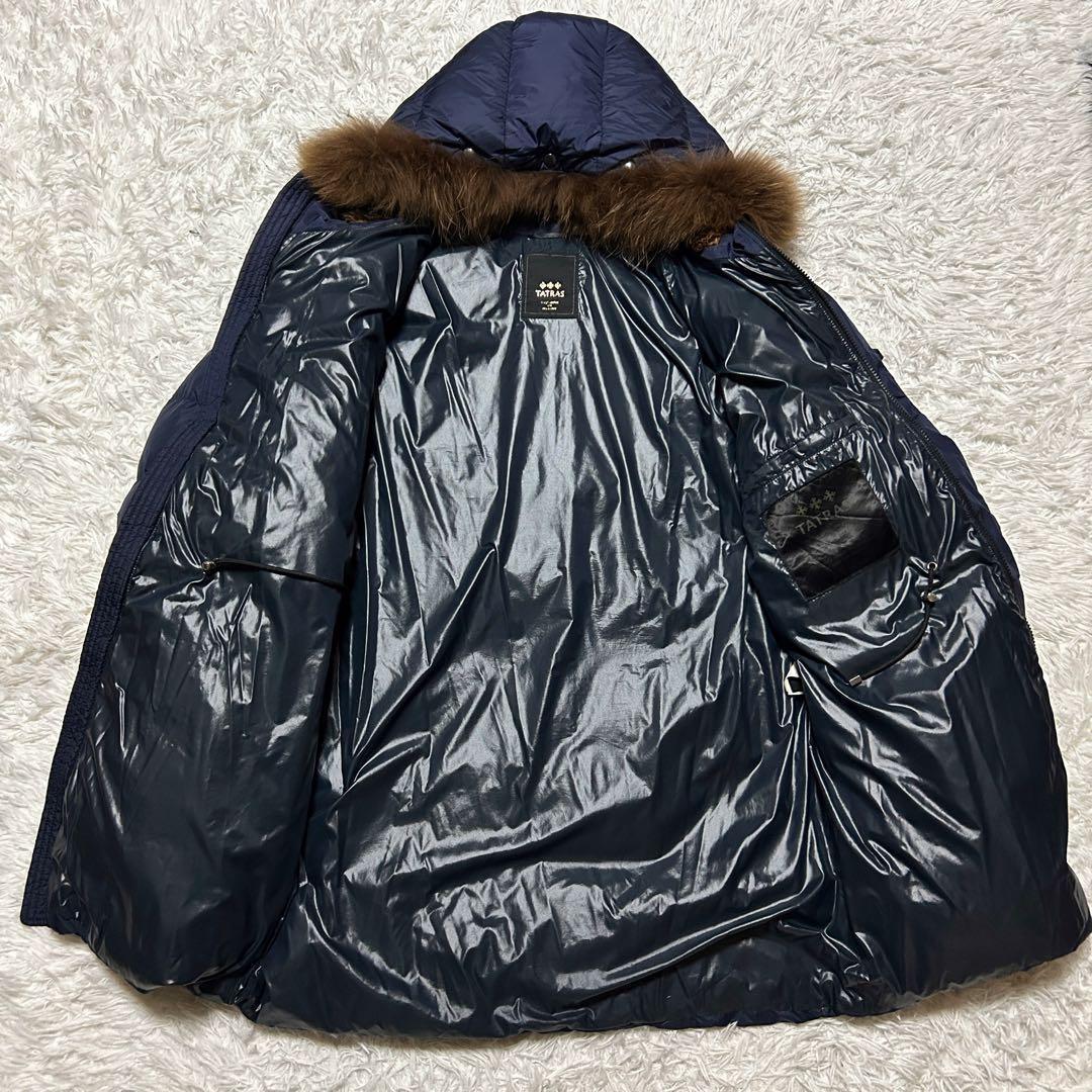 【希少】3XL タトラス ダウンジャケット アンティコ ボア ラクーンファー 紺