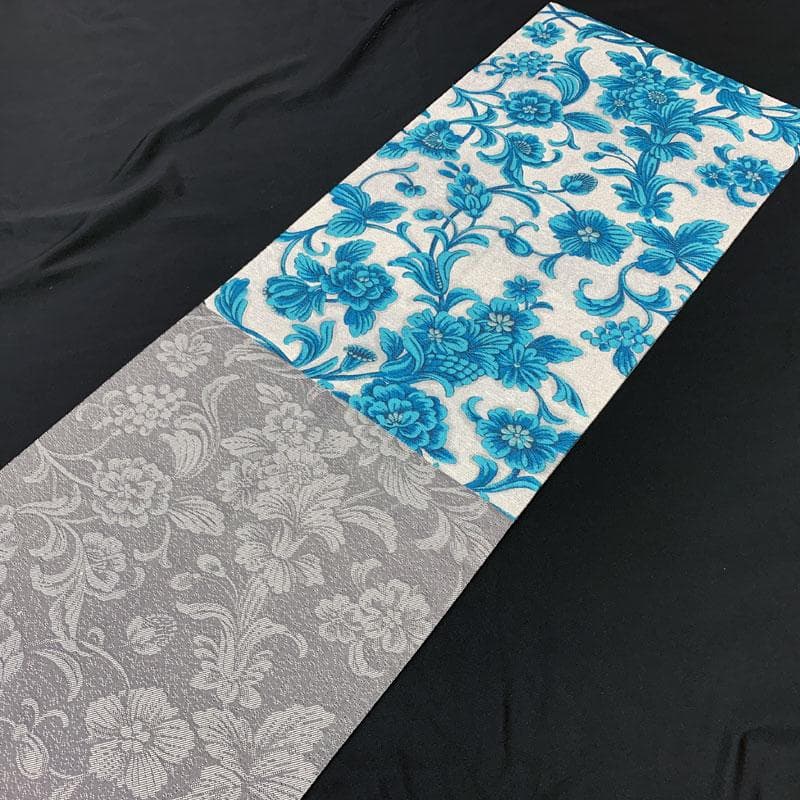 508my18◇西陣織 花唐草 秀華優映文 オリエンタル 銀糸 六通 袋帯◇美品