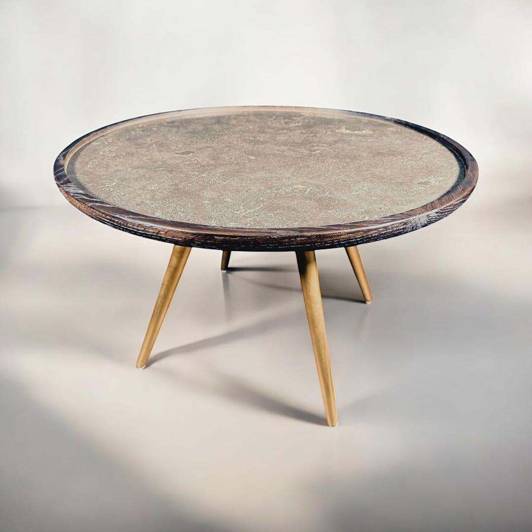 HR752 美品Knot antiques BARK COFFEE TABLE