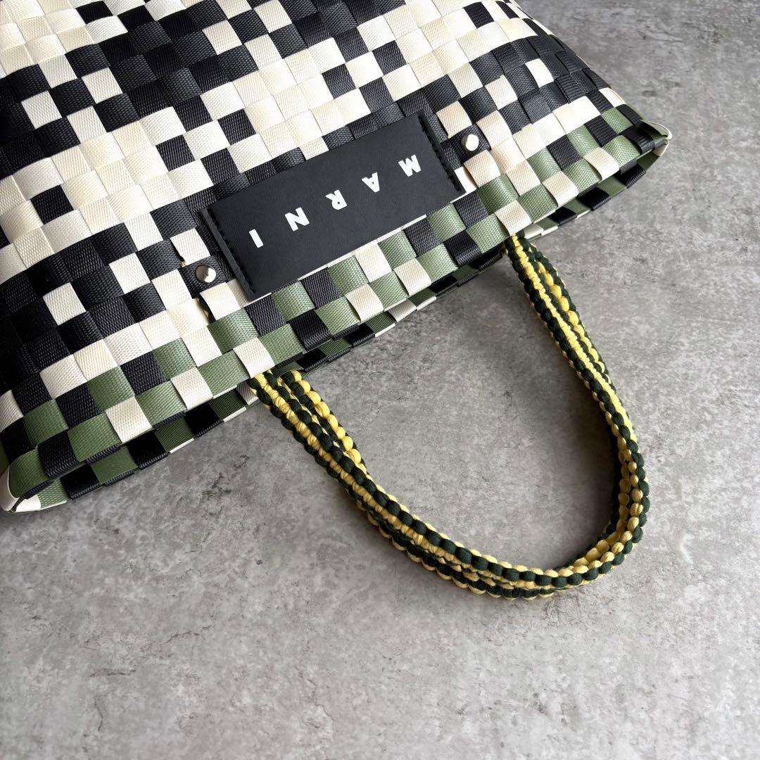 【リンリン様】MARNI ジャージー ハンドル バスケット かごバッグ トート