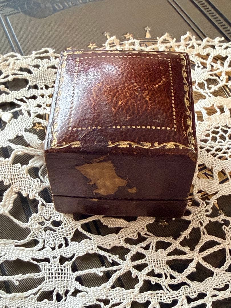 ジュエリーボックス　イギリス　アンティーク ブラウンリングケース