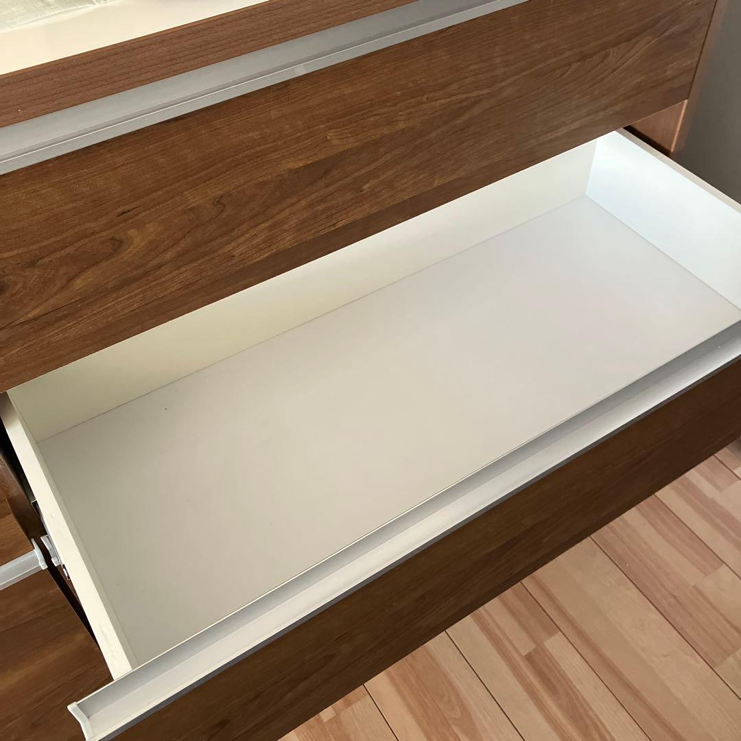 キッチンボード 食器棚 引き出し付き　ダークブラウン