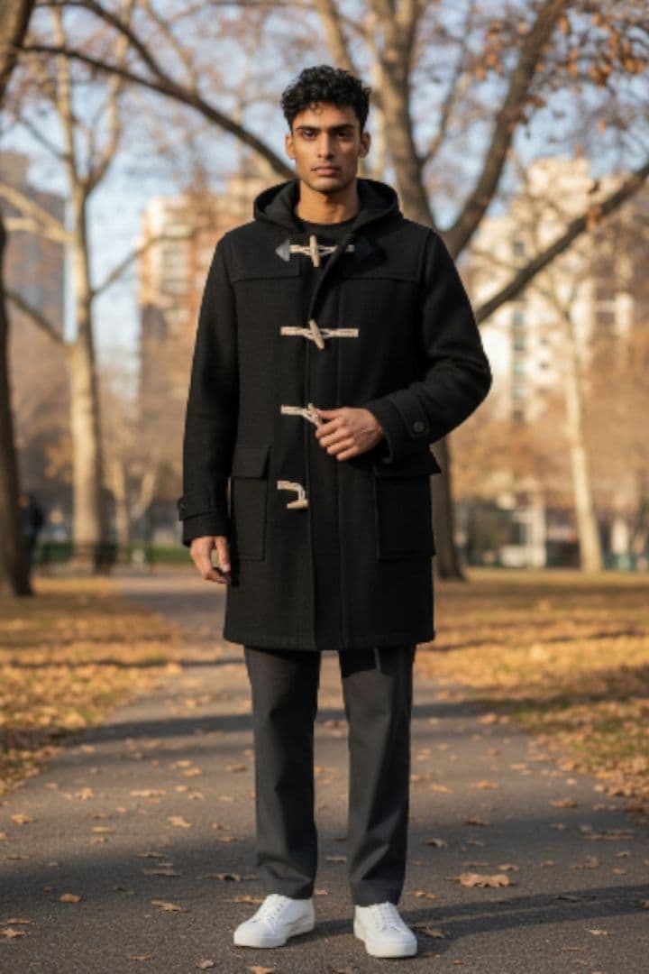 Paul Smith ダッフルロングコート ネイビー Lサイズ フード付き