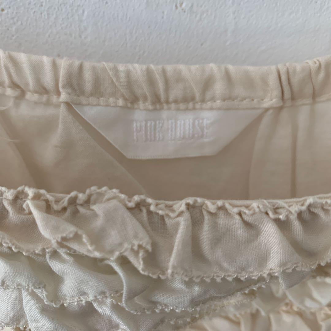 ピンクハウス　キャミソール　ピコフリル　ベージュ系　かわいい