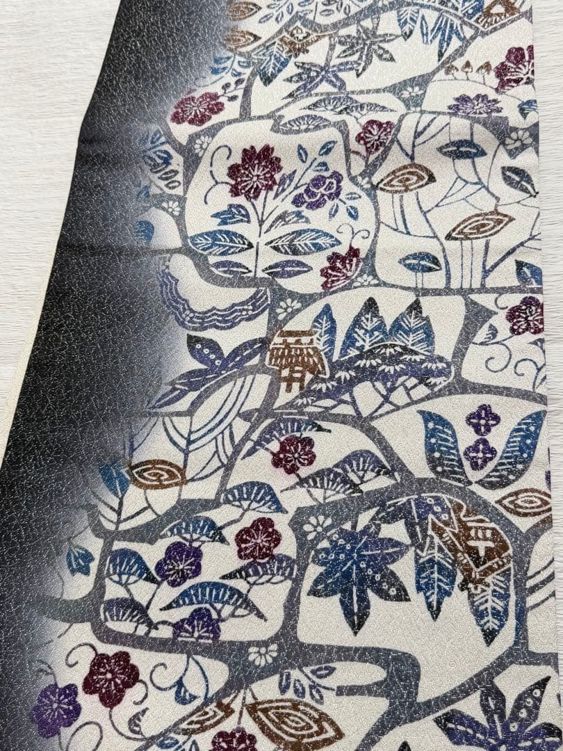 m-80 京友禅 紅型染 名古屋帯 正絹 極美品