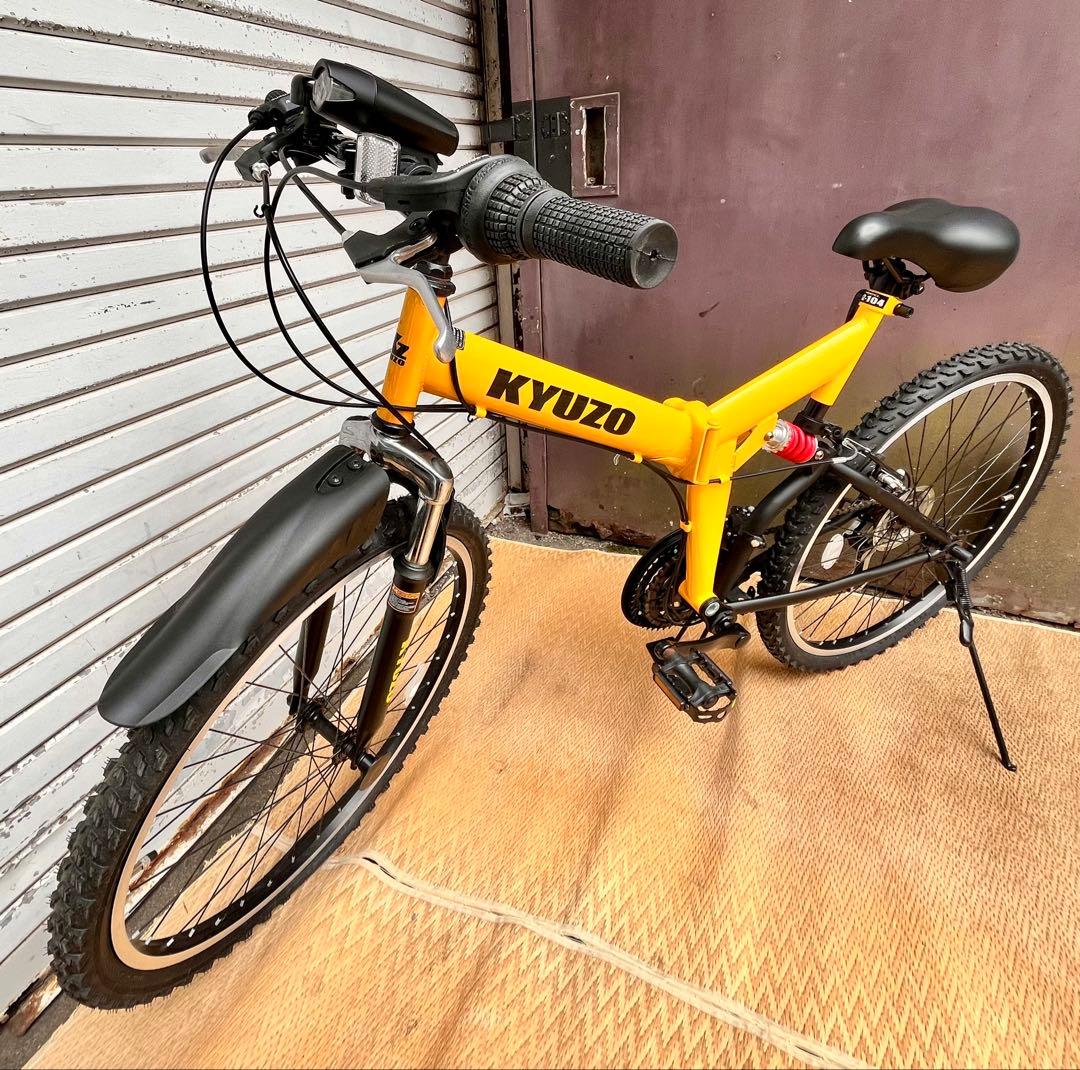 ③ KYUZO 折りたたみ自転車 26インチマウンテンバイク 変速 KZ-104