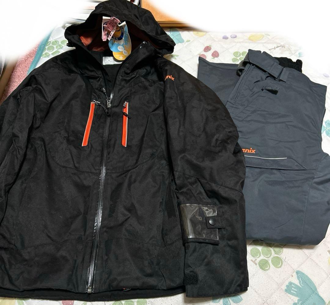 美品phenixフェニックス　スキーウェア　スノボウェア上下セット黒