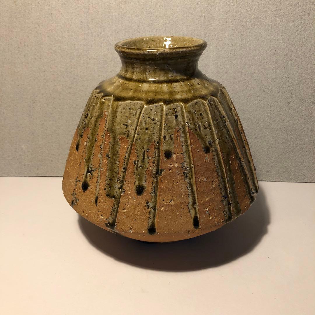 【未使用】信楽焼　高橋楽斎作　花壺