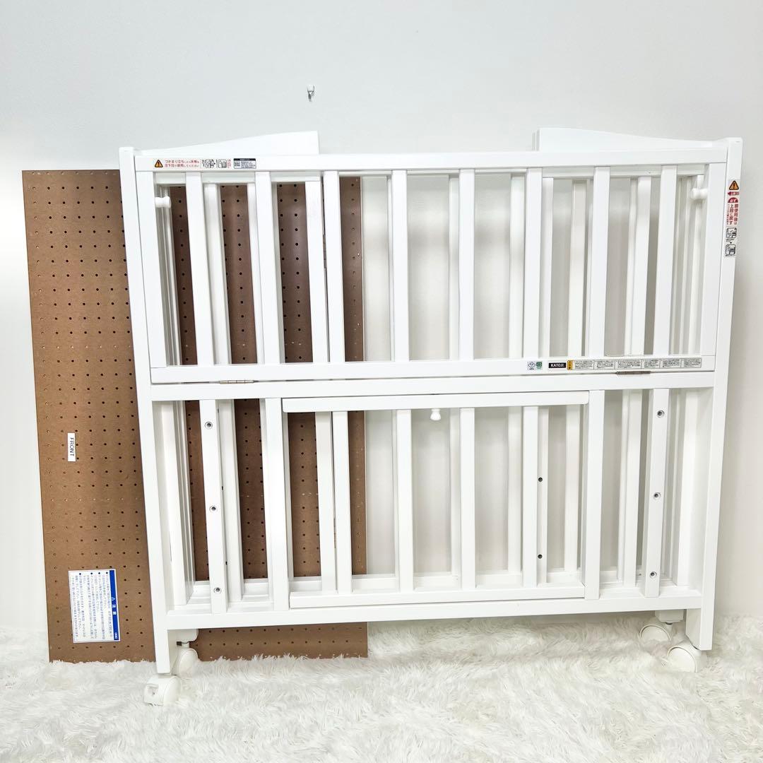 極美品 送料無料 KATOJI ミニベッド 折り畳み ホワイト 02700