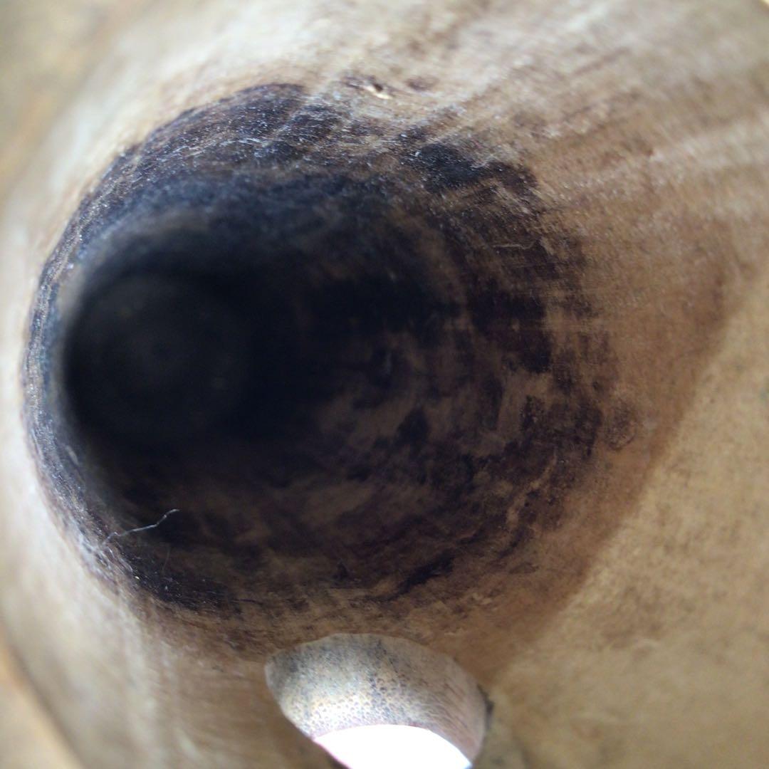 Ｎ４９　尺八花入　『黒田宗傳作』『表千家　堀内宗完　箱書』『銘　白鶴』　共箱