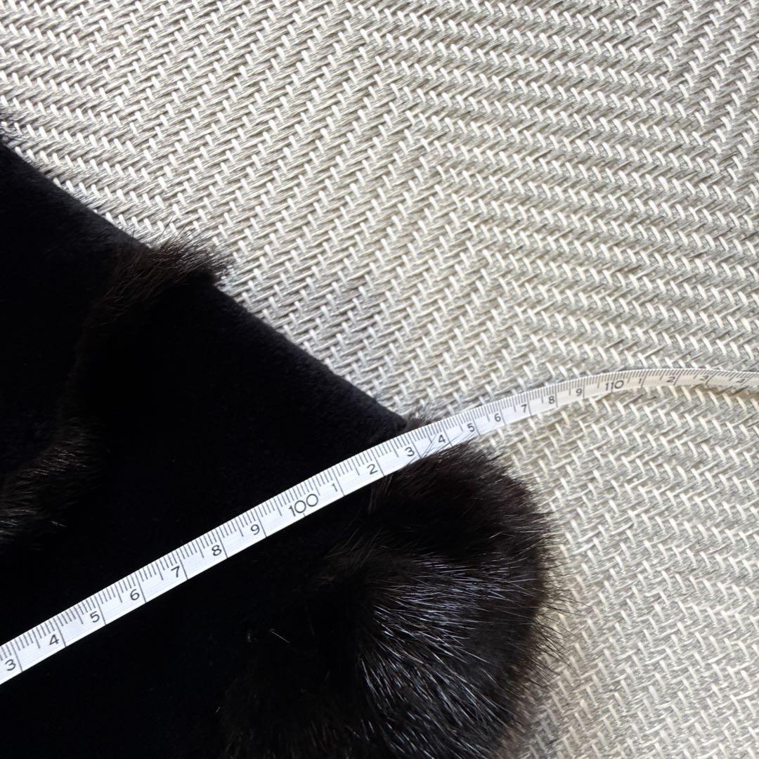 極美品 リアルミンクファー ポンチョ ブラックミンク ケープ 本毛皮 羽織り