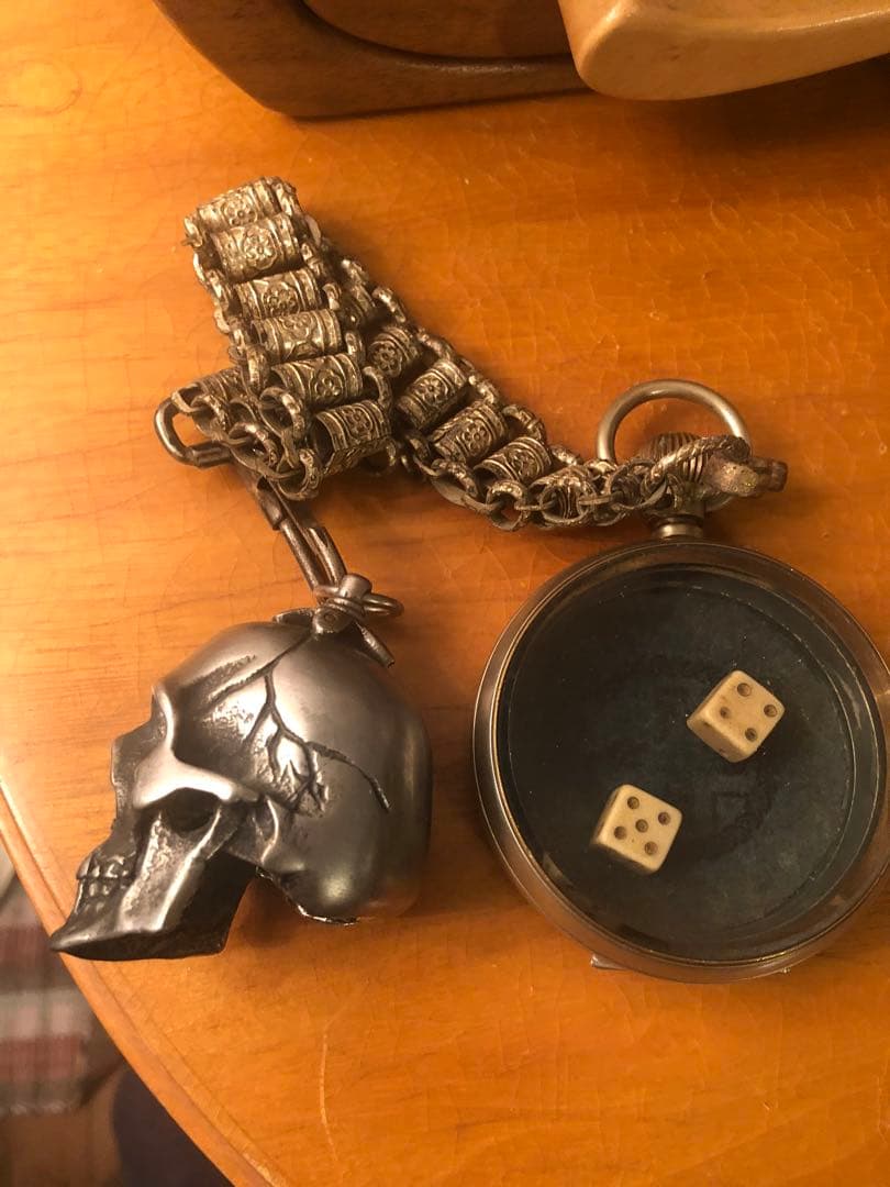 ビンテージ　スカル　髑髏　骸骨　インダストリアル　ドイツ　懐中時計　アンティーク