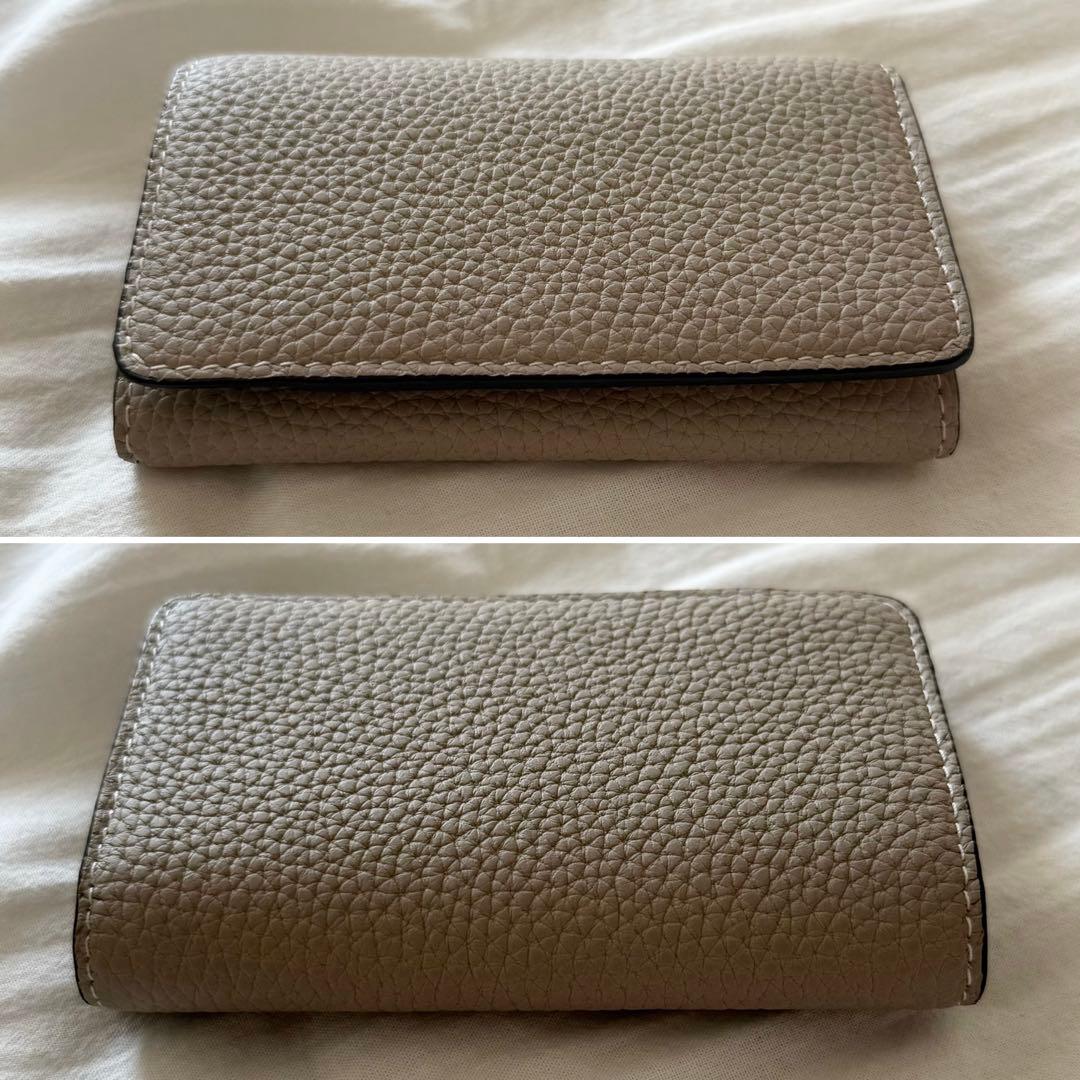 極美品 ボナベンチュラ カードケース 名刺入れ グレージュ シュリンクレザー