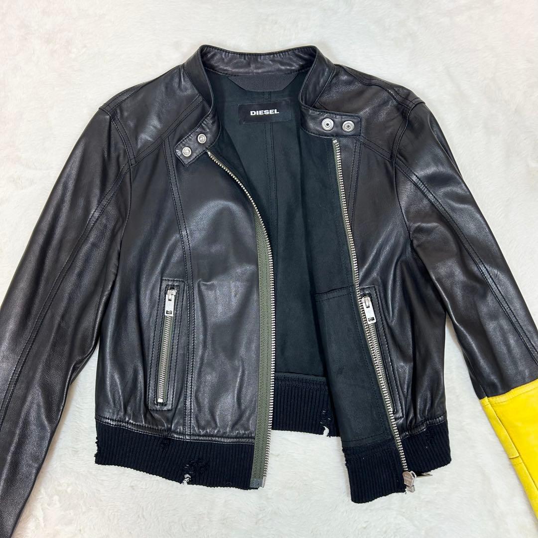 現行❗️DIESEL I-Iyssa ma1 レザージャケット　シングルライダース