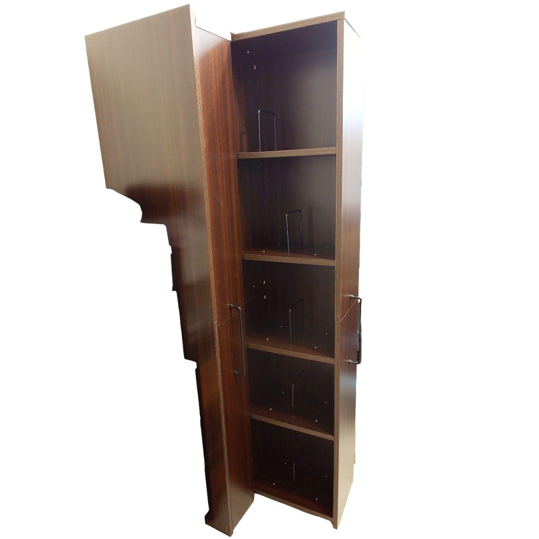 2/17迄【LOWYA】完成品 隙間収納 2列本棚 可動棚 隠しキャスター付き