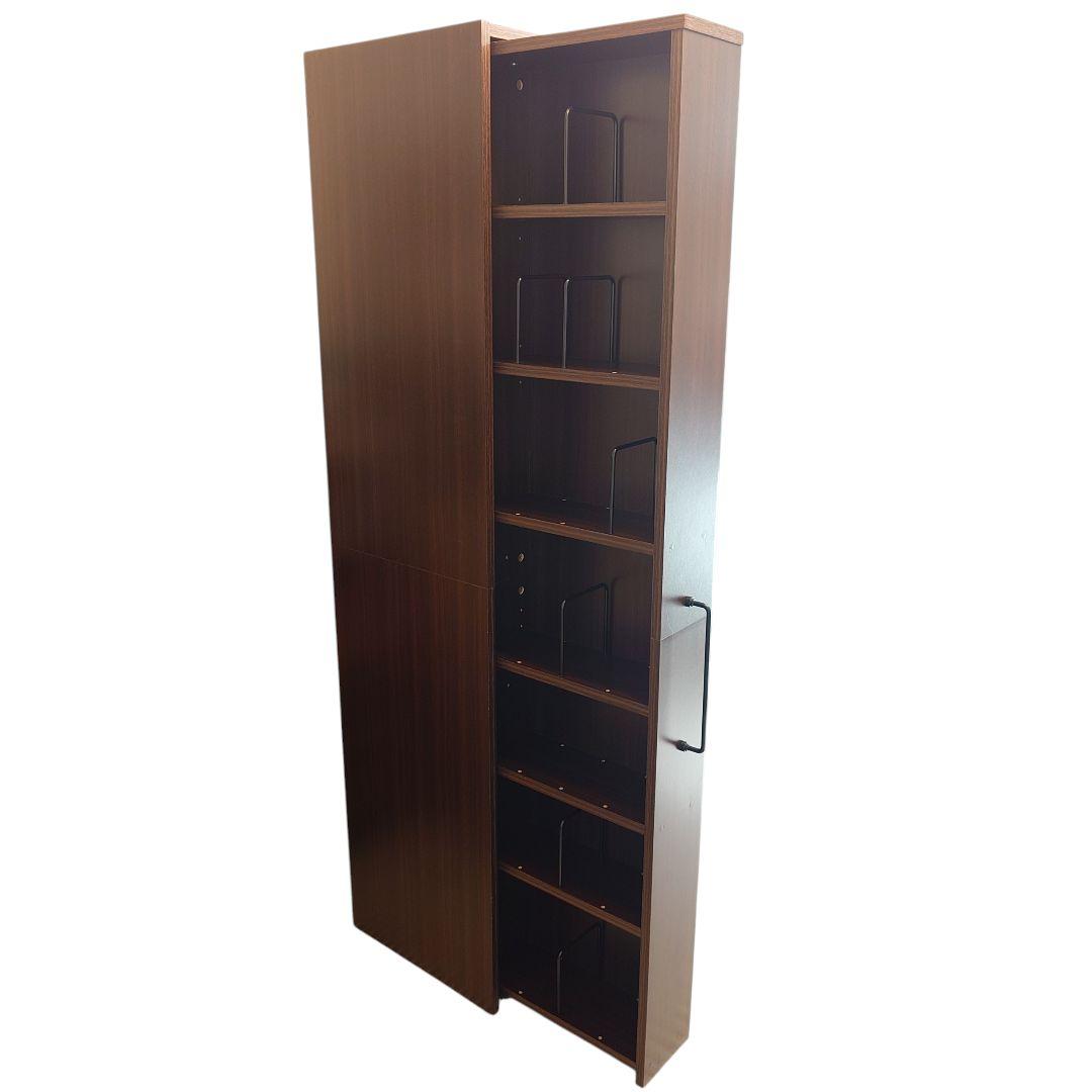 2/17迄【LOWYA】完成品 隙間収納 2列本棚 可動棚 隠しキャスター付き