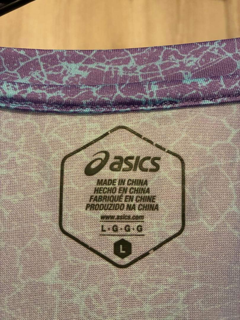 ASICS×ELDORESO　総柄ロングスリーブTシャツPurple Lサイズ