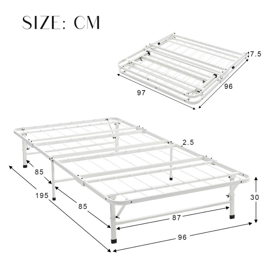 超人気！パイプベッド 折りたたみベッド シングル 組立簡単 Black
