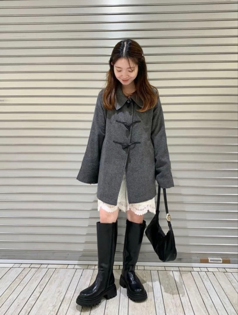 カスタネ　Kastane ダッフルフレアコート グレー　ベスト付き　新品未使用