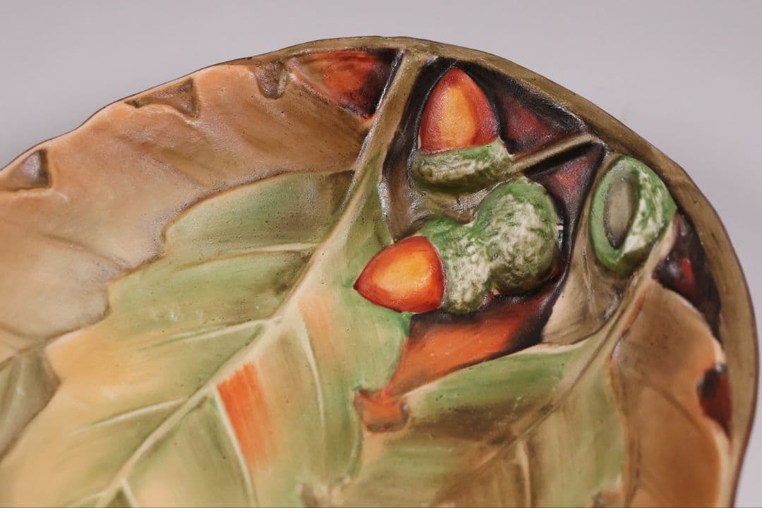 【CM308】オールドノリタケ どんぐり 葉 皿 鉢 団栗 ナッツ 明治 陶磁器