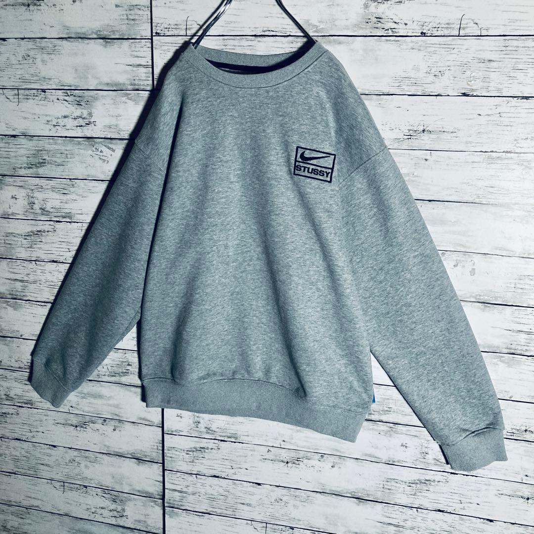 【限定コラボ】ステューシー×ナイキ☆ワンポイント刺繍ロゴ　裏起毛　2XL相当