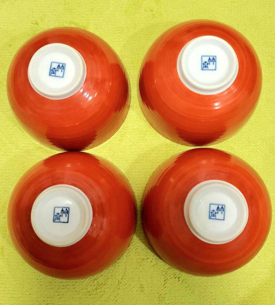 春慶塗手アンティーク鉢&有田焼き(お茶吞茶碗4客)